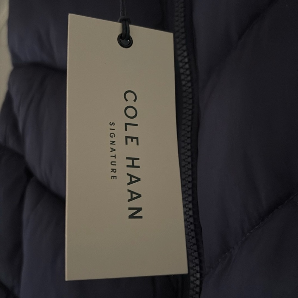 NEW COLE HAAN SIGNATURE  puffer Quilted polyester Vest navy - small - Picture 2 of 10